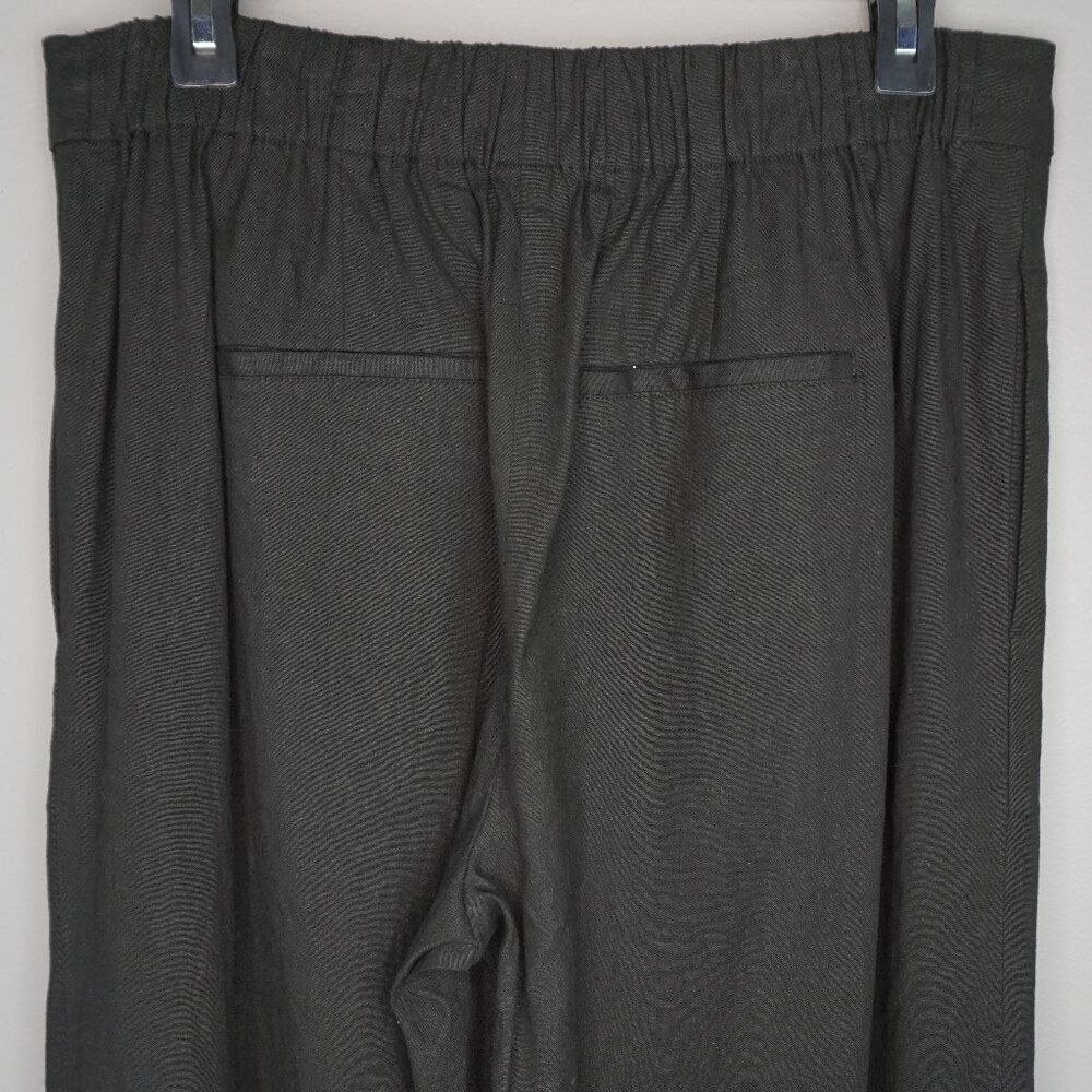 Vince Linen Blend Pull On Trouser Pant in Black size Large (12-14) $395 New - Picture 11 of 16